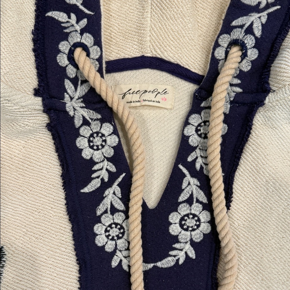 Free People Shoreline Cotton Terry Hooded Pullover Swearshirt. New without tags - Picture 12 of 16